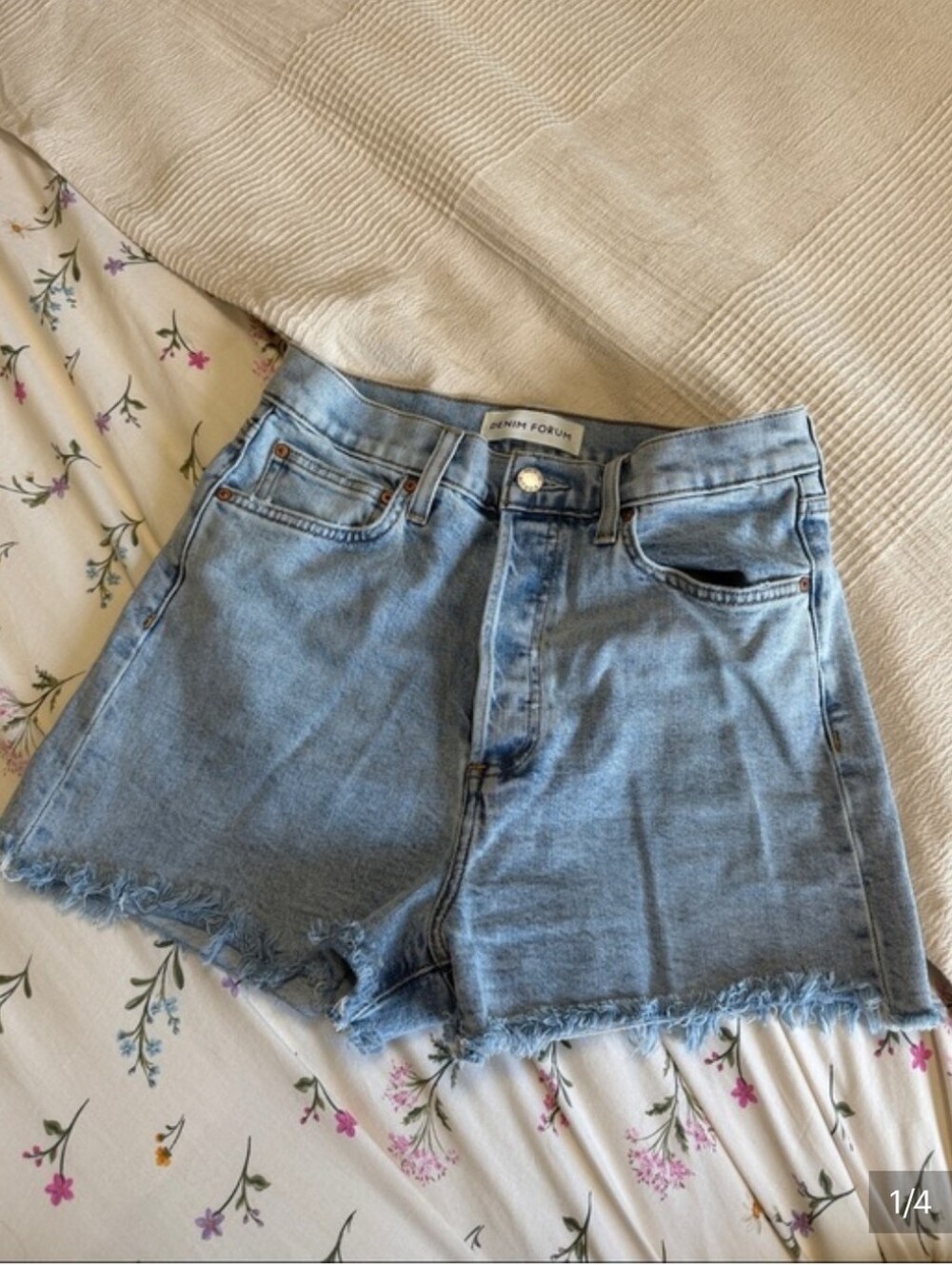 Denim Forum Light Blue High-Rise Jean Shorts